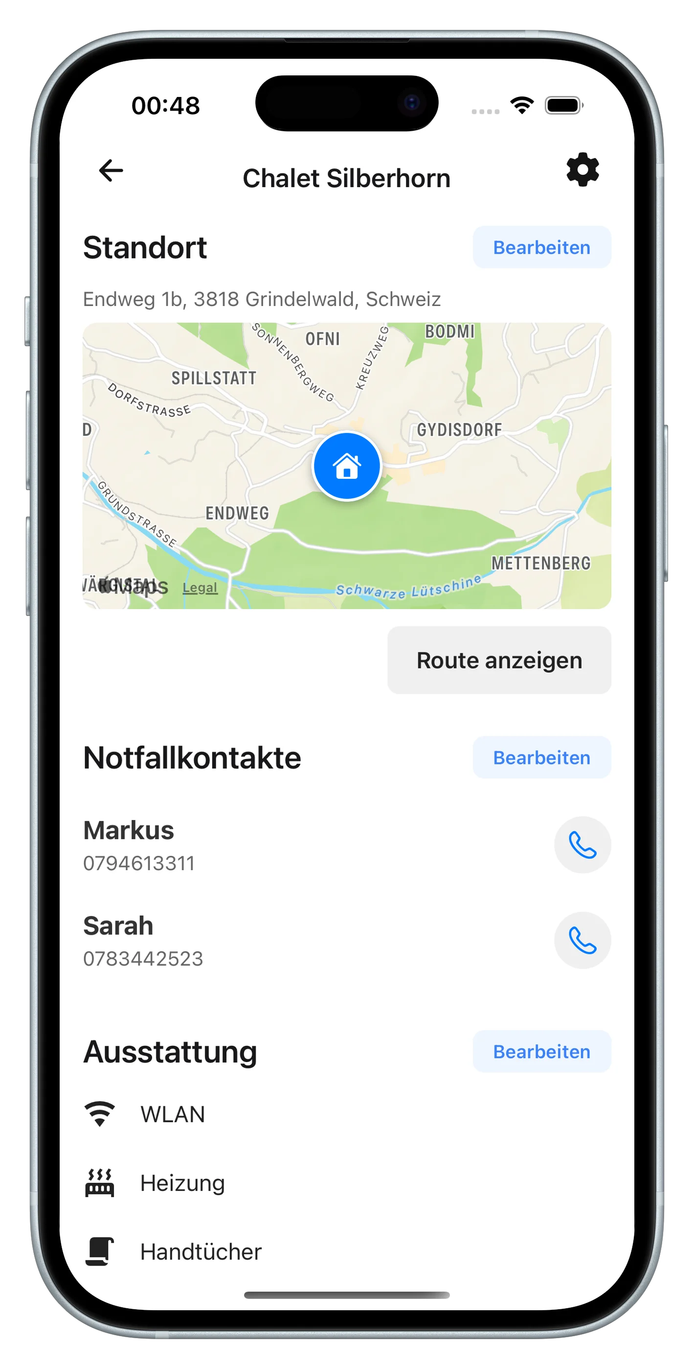 Alles zum Haus ist in der App hinterlegt.