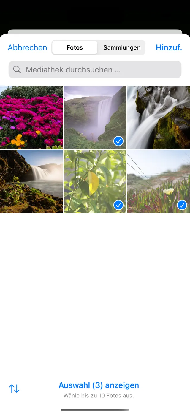 Picking photos from the library