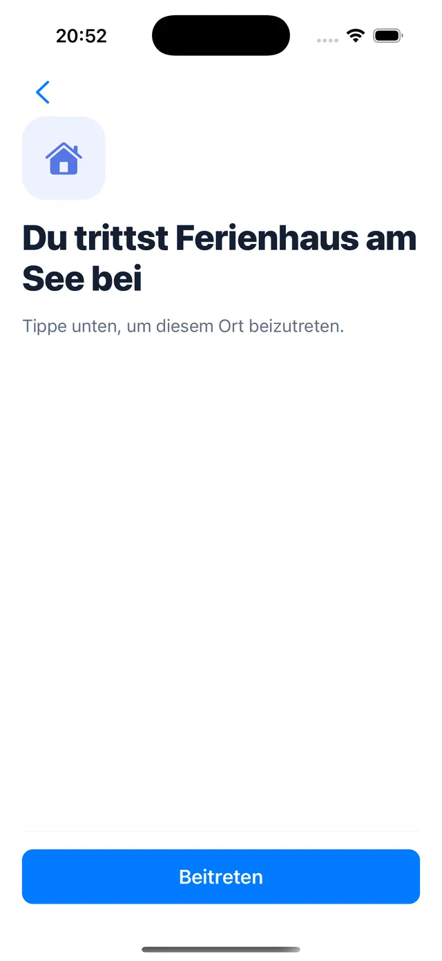 The "You're joining ..." screen with the Join button