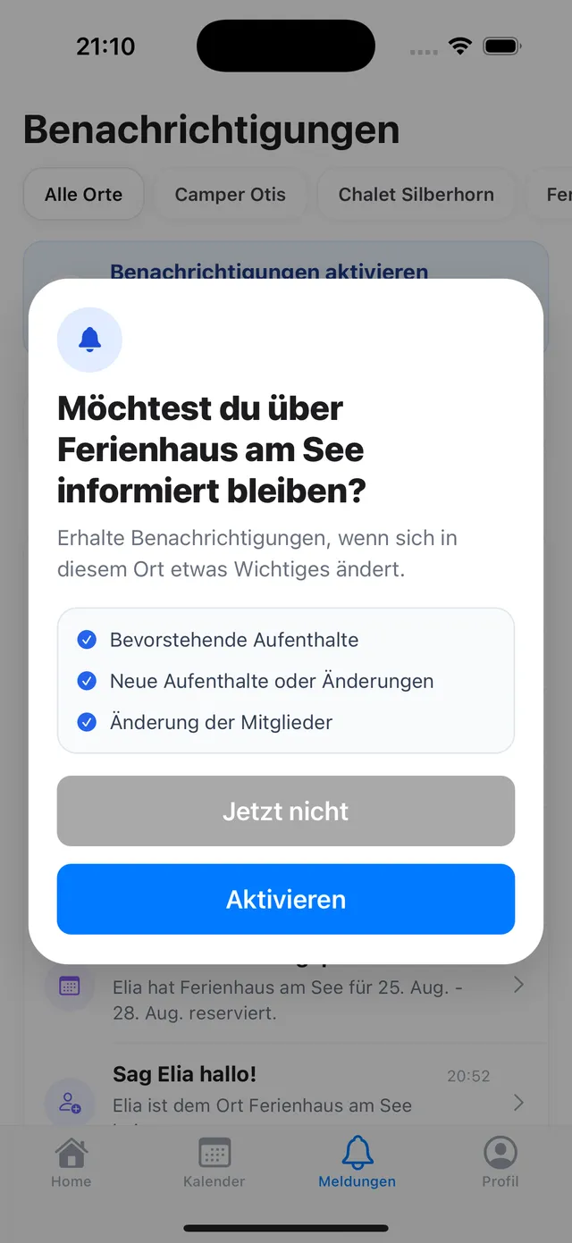 The "stay in the loop?" dialog with the Enable button